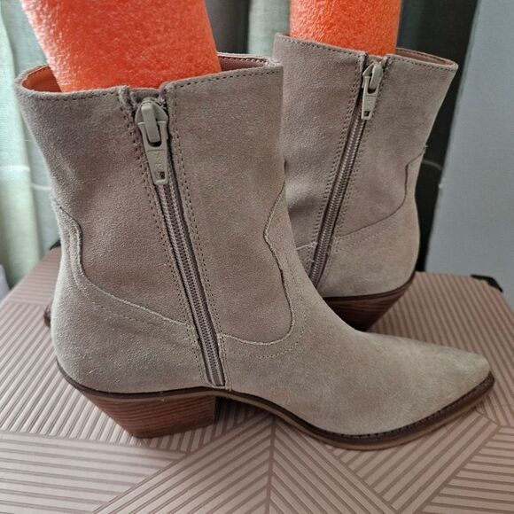 Coconuts by Matisse Booties Ankle Fringe Jane Tan Suede Heeled Boots Casual - Picture 6 of 12